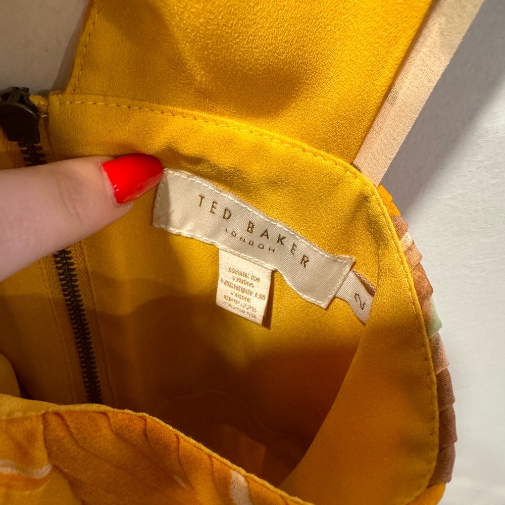 Ted Baker Yellow and Cream Dress - Picture 5 of 5